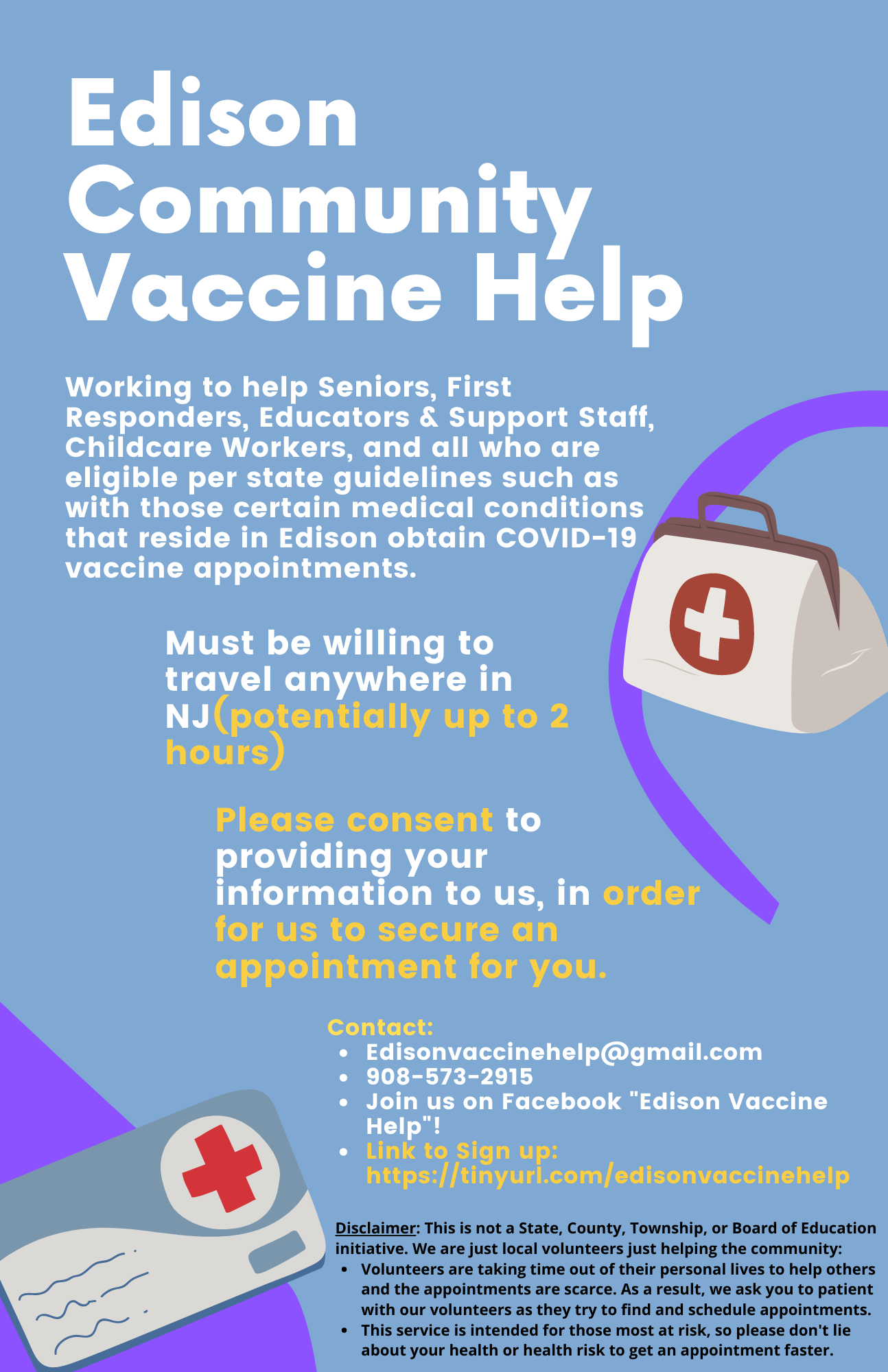 Volunteers in Edison are working ’round the clock’ to help fellow residents schedule COVID-19 vaccination appointments