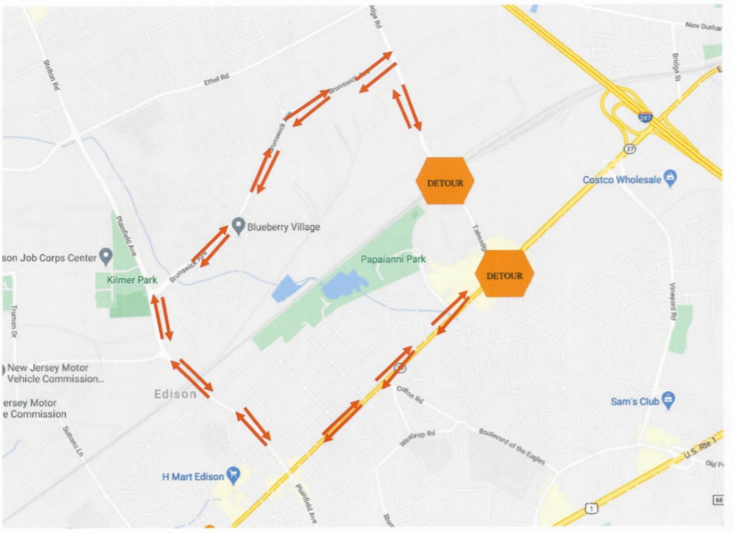 Edison new COVID-19 cases include a three-year-old child, Talmadge Road at the Northeast Corridor Train Underpass will be closed Sept. 15