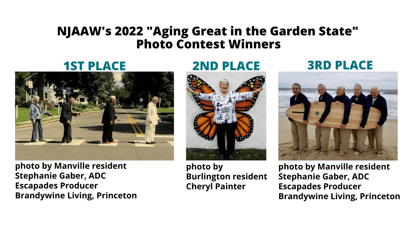 Iconic photo recreations garner first, third place honors for Brandywine Living Princeton’s ‘escapades producer’