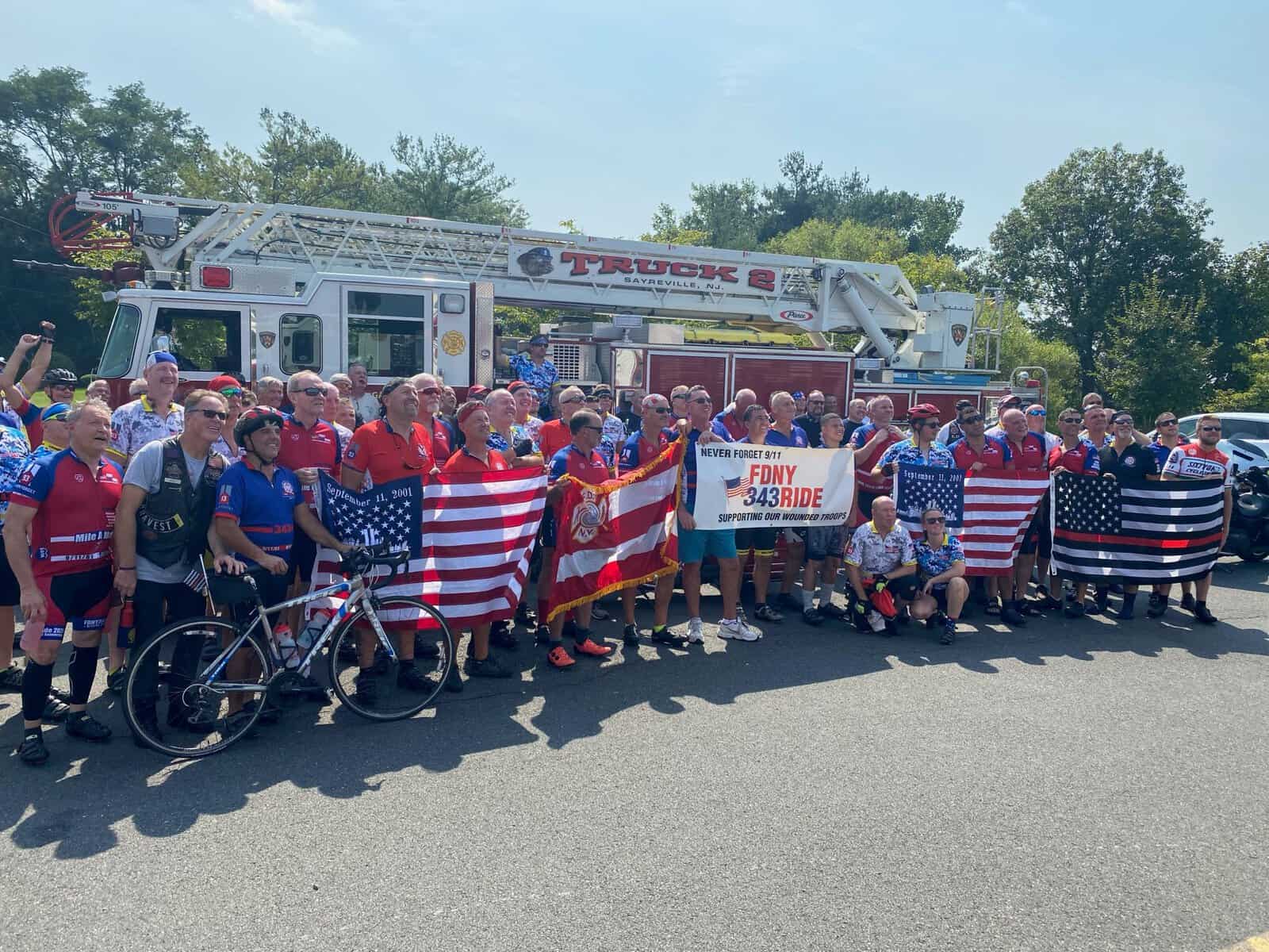 Sayreville police escort bicycle ride honoring 343 FDNY members who died Sept. 11, 2001