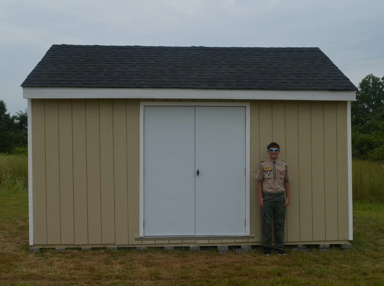 Local Boy Scout builds utility shed for high school marching band