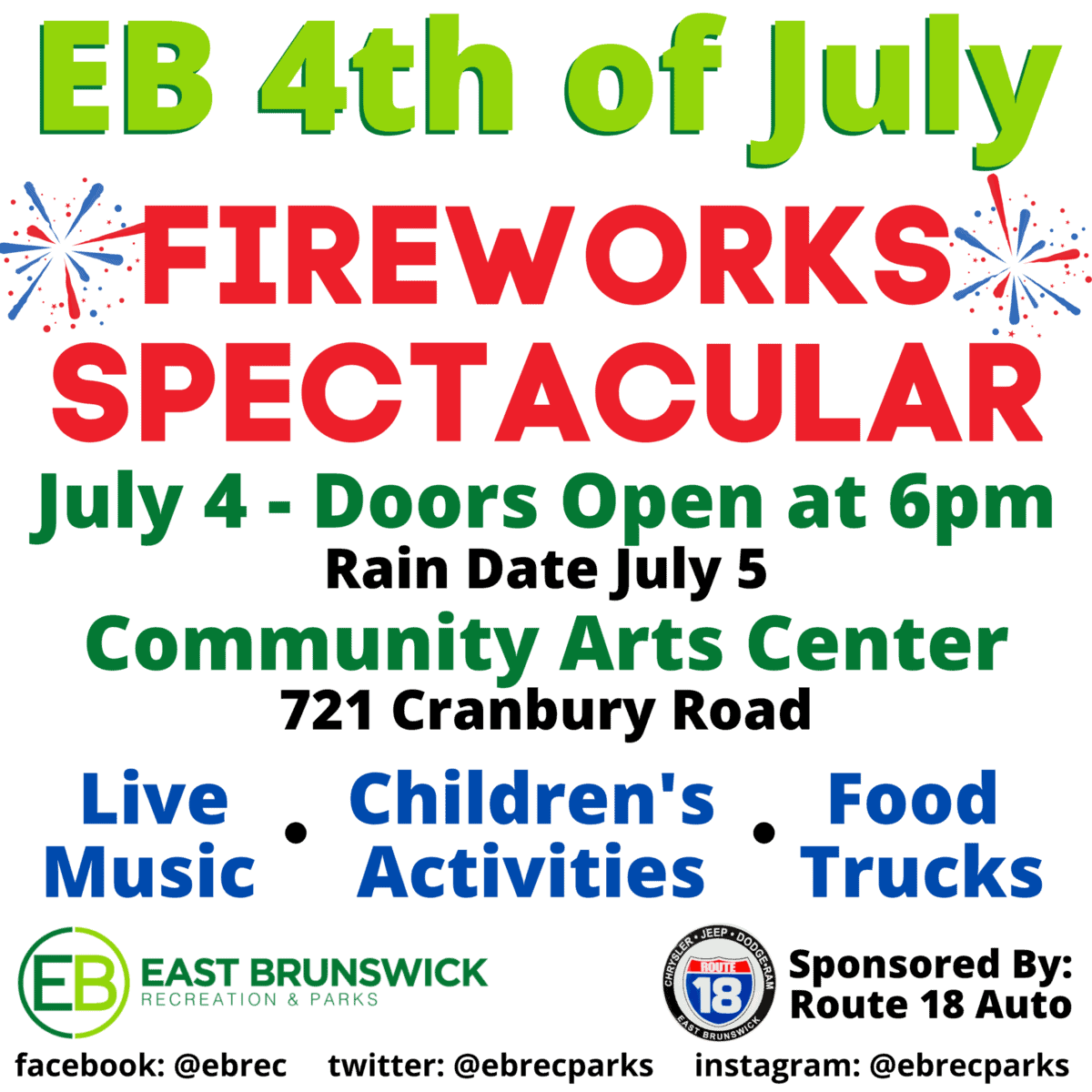 East Brunswick to hold its Fourth of July Fireworks celebration