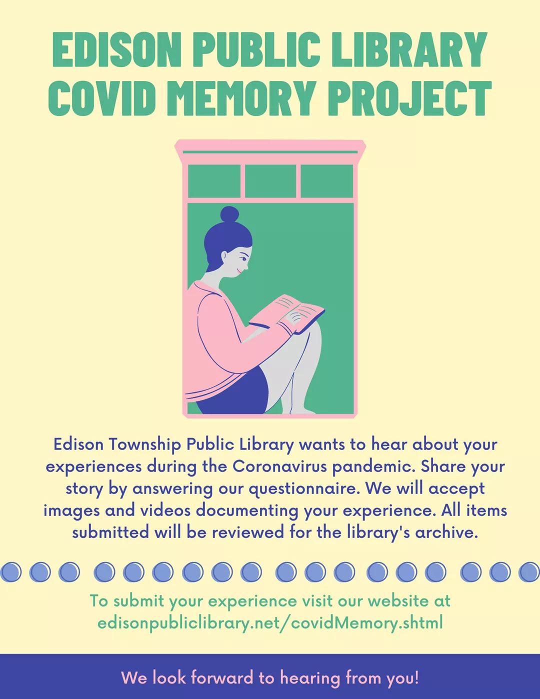 Edison new COVID-19 cases under five, public library has launched COVID memory project