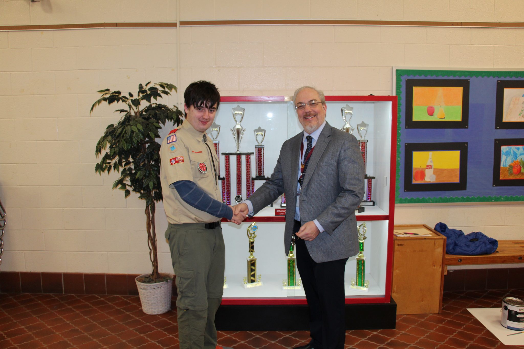 Troop 89 scout builds trophy case for Hillsborough Middle School Music Department to earn Eagle Scout honor