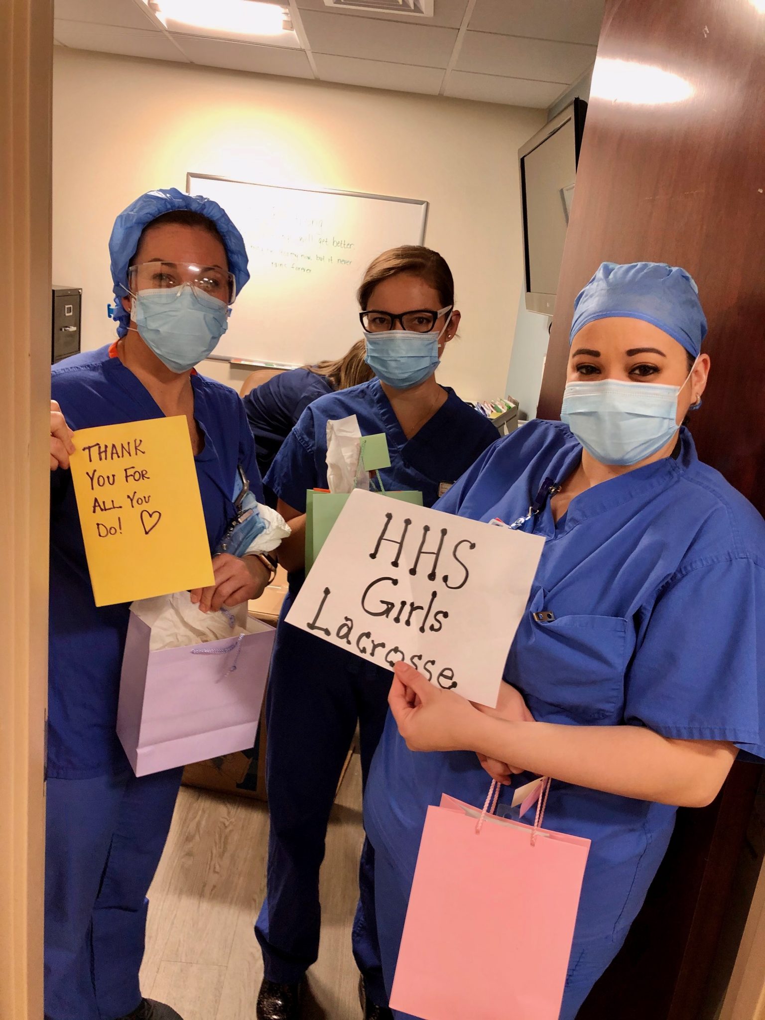 Hillsborough High School girls lacrosse program shows support for healthcare workers through goody bag donations