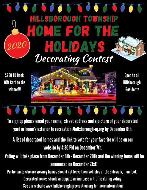 Hillsborough Parks and Recreation Department creates Home for the Holidays Decorating Contest