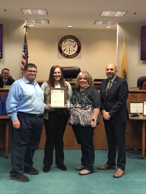 Hillsborough girl scout honored by municipal officials for Gold Award achievement