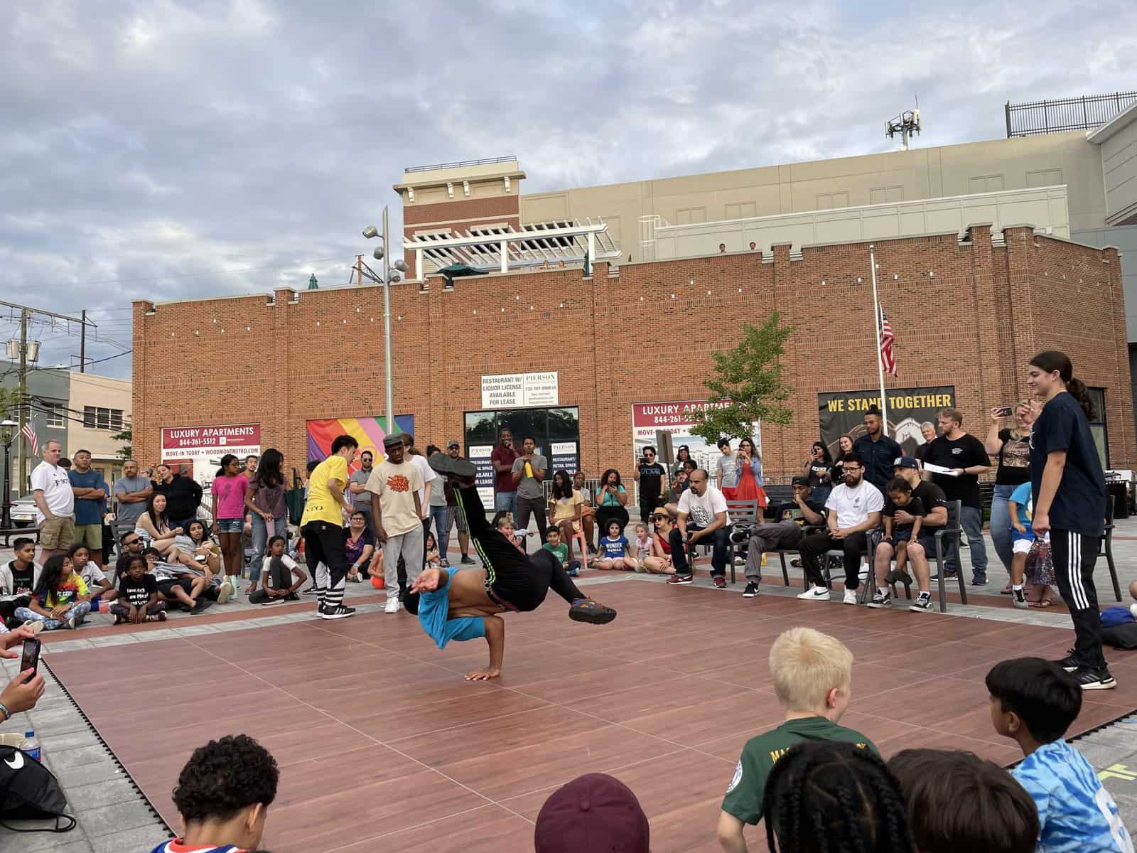 Breakdancers showcase best moves on Metuchen Town Plaza