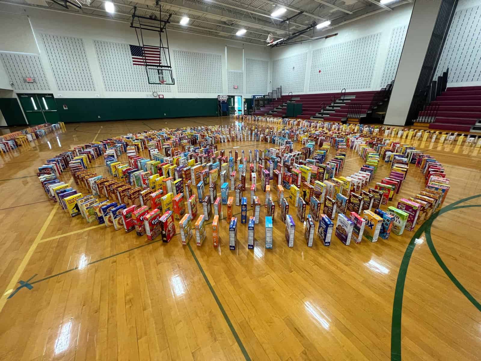 Parkview students in Milltown demonstrate ‘domino effect of kindness’ through cereal boxes