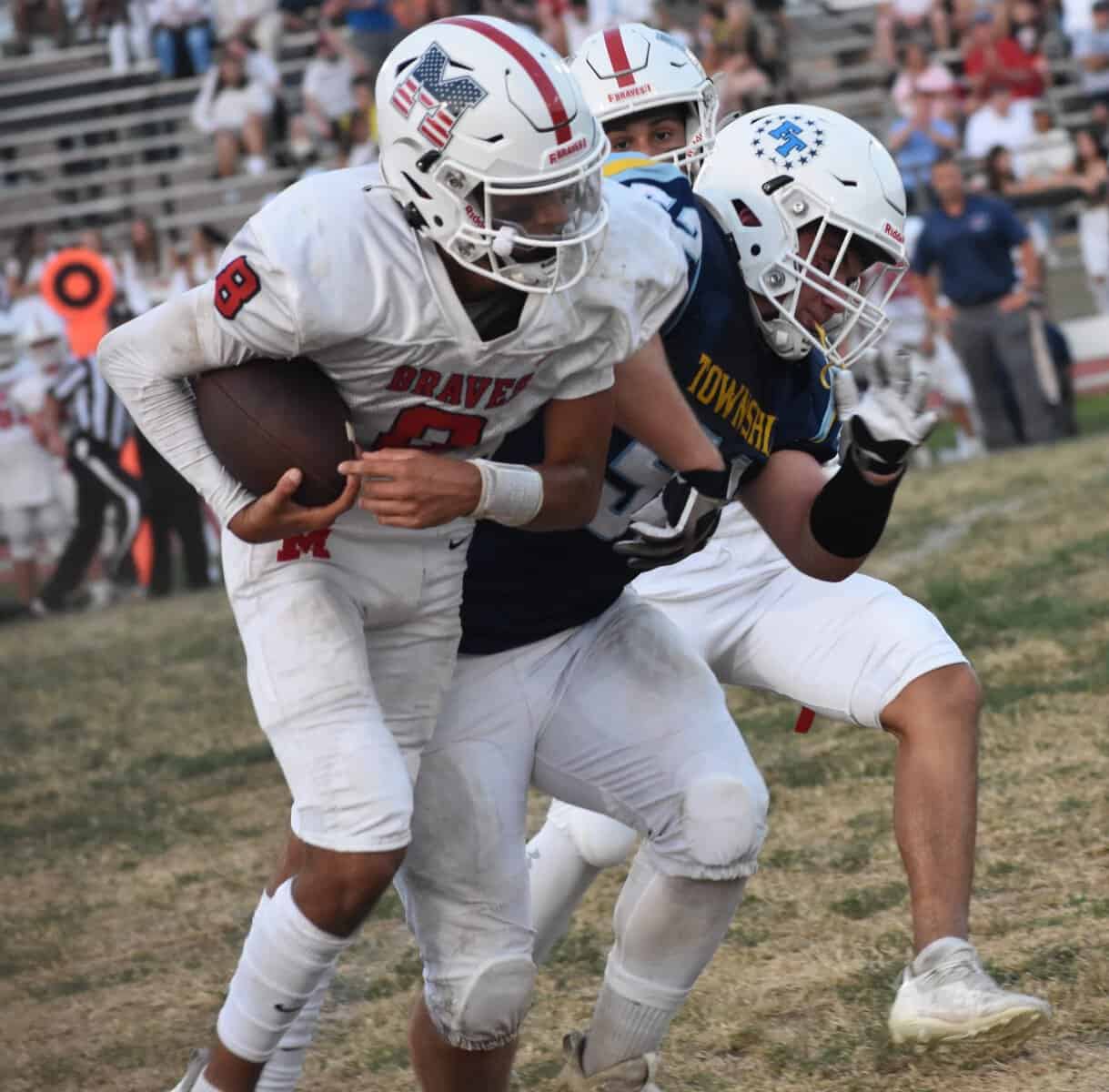 Heckel leads Braves to 31-7 win over Patriots in grid season opener