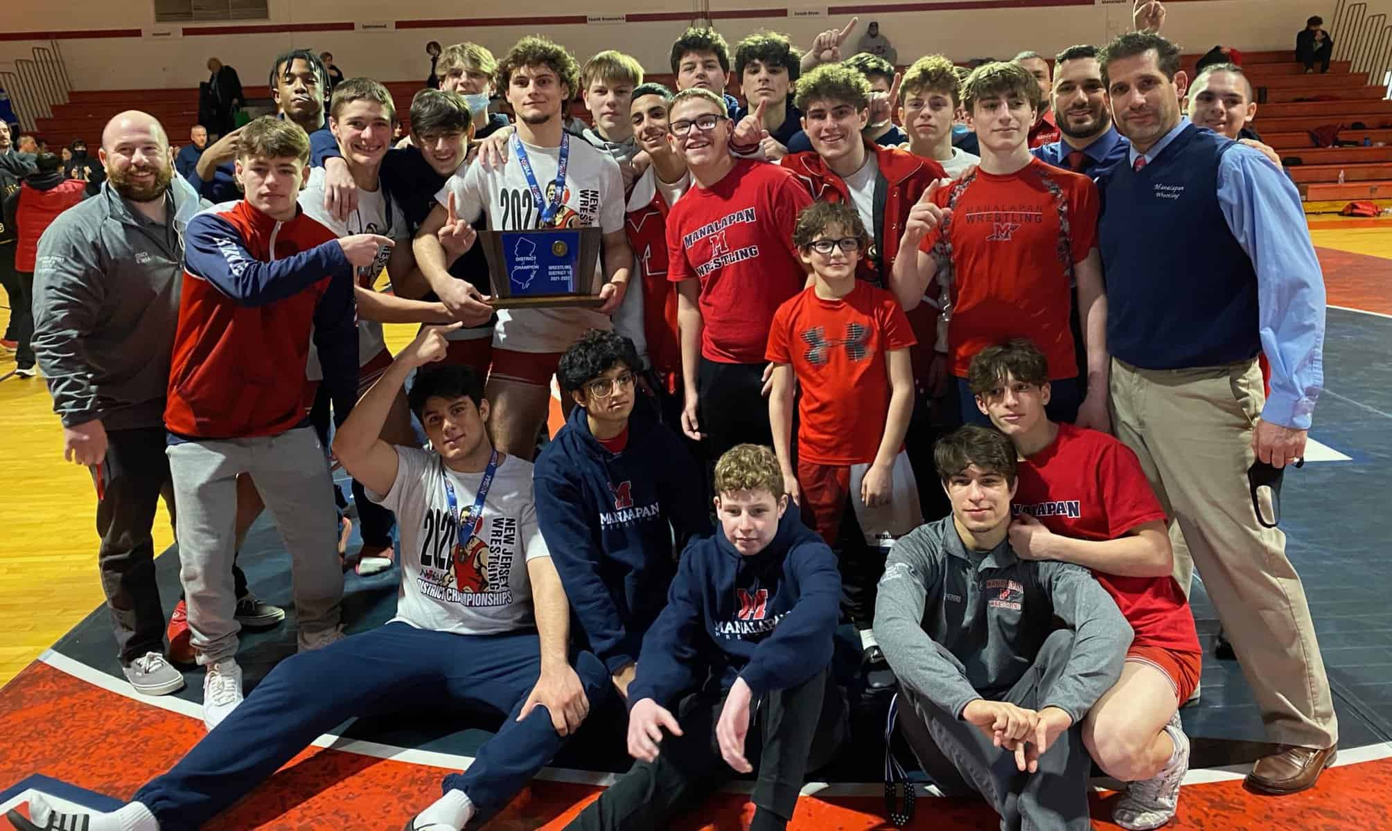 Four champions lift Manalapan wrestling team to District 18 title