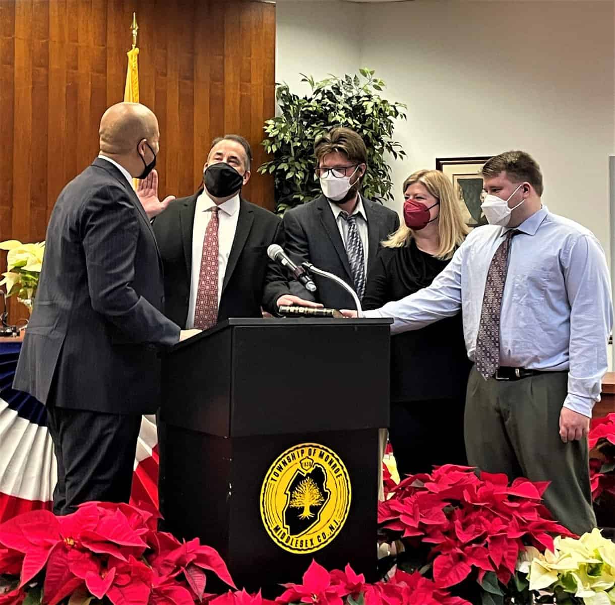 Monroe officials take oaths of office with special guest U.S. Senator Cory Booker