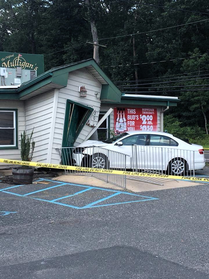 Mulligan’s survives car hitting entrance