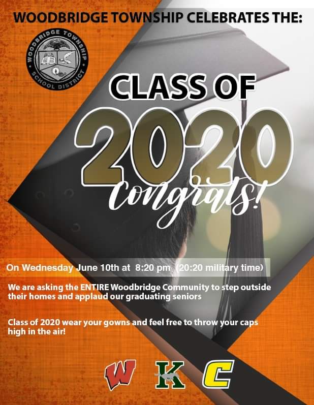 Live graduations for Class of 2020 will be held at Woodbridge’s three high schools on July 8, community shout out on June 10