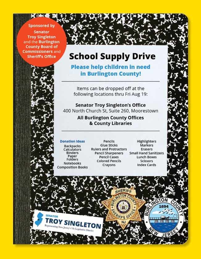 Burlington County officials partner for school collection drive