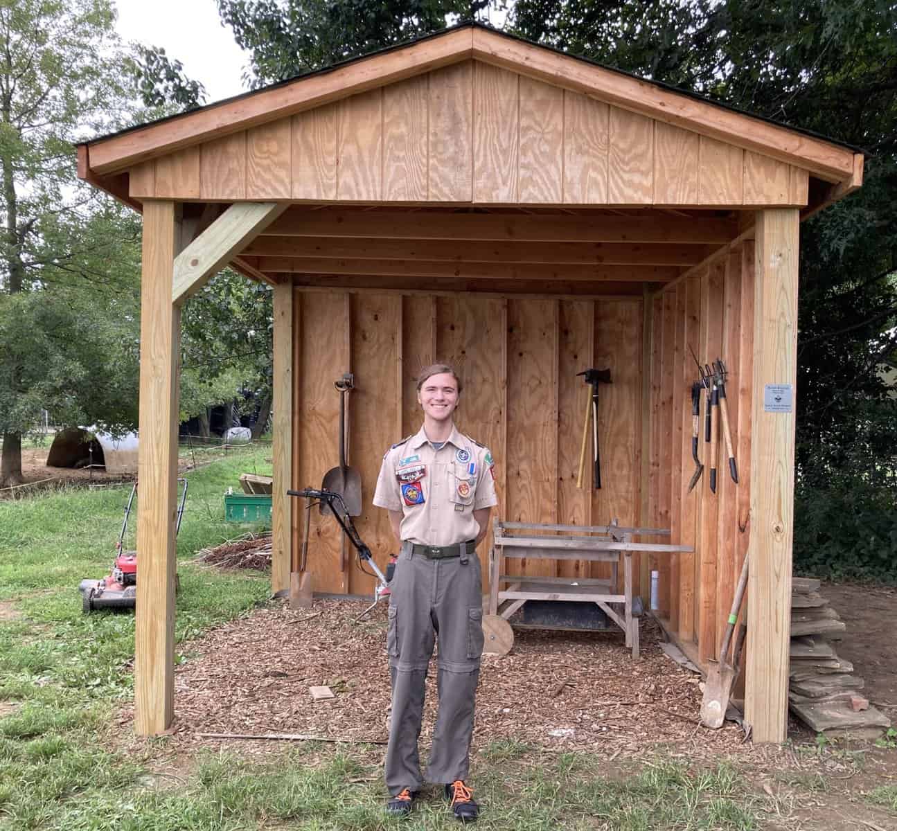 Scout from East Windsor troop builds shed at Bordentown environmental center