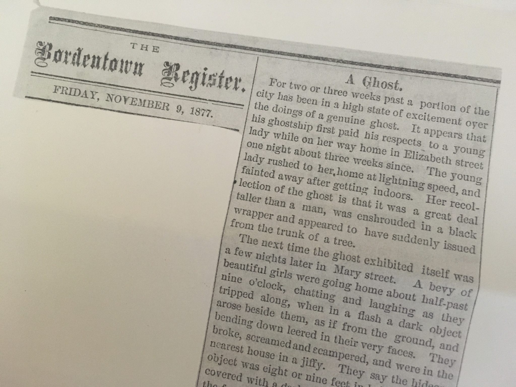 An alleged ‘ghost’ once haunted Bordentown patrons in the 1800s