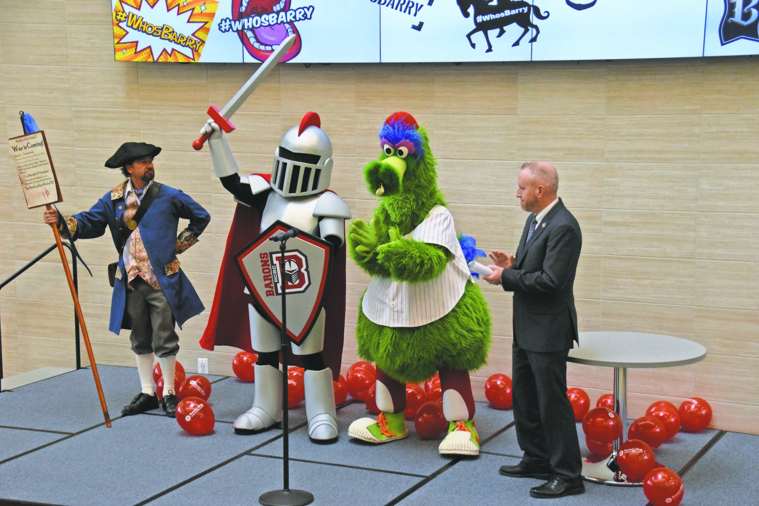 Barry the Baron debuts as new mascot for Rowan College at Burlington County