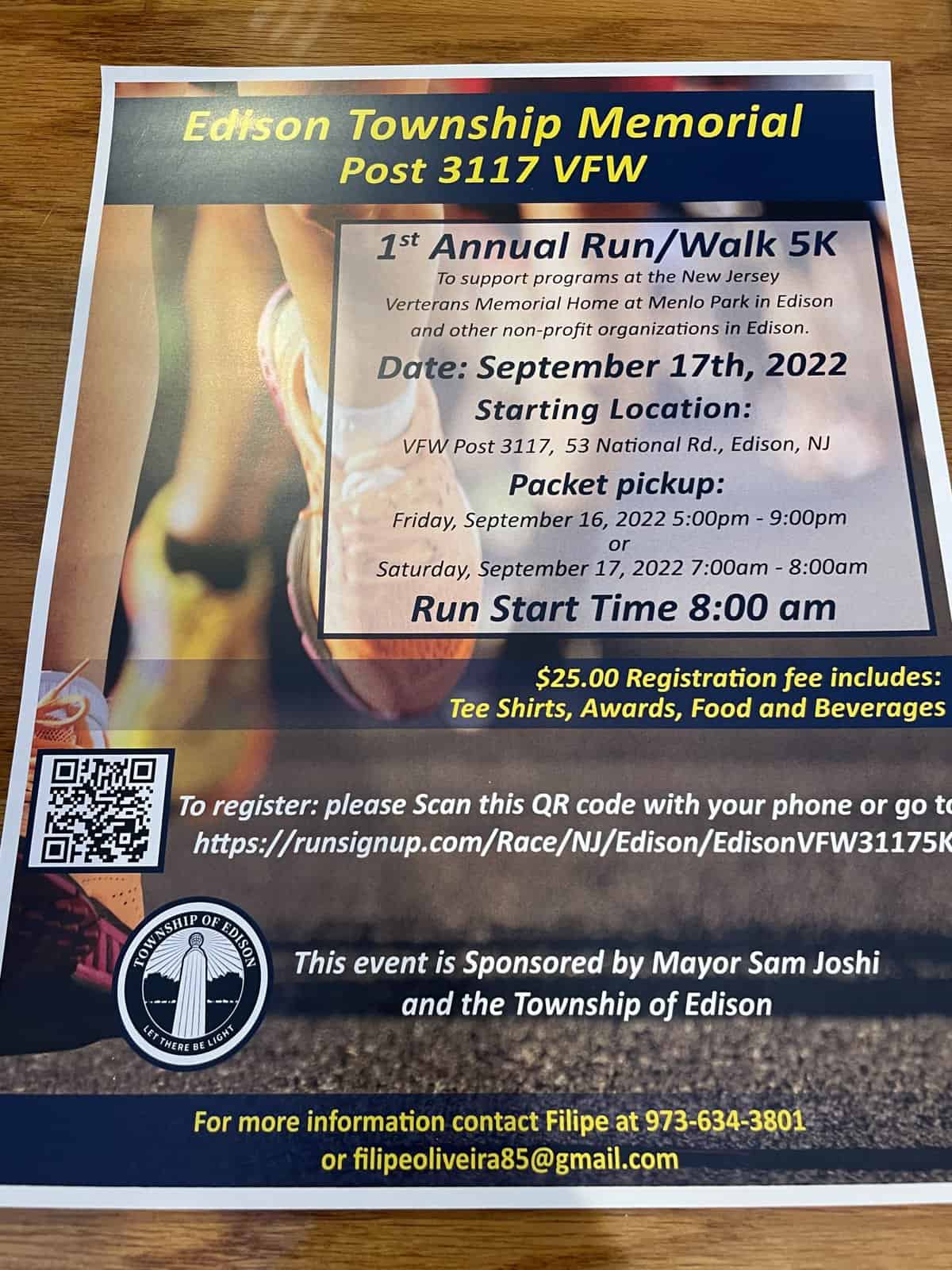 Edison VFW Post 3117 to host first 5K run/walk to raise funds for Menlo Park Veterans Home