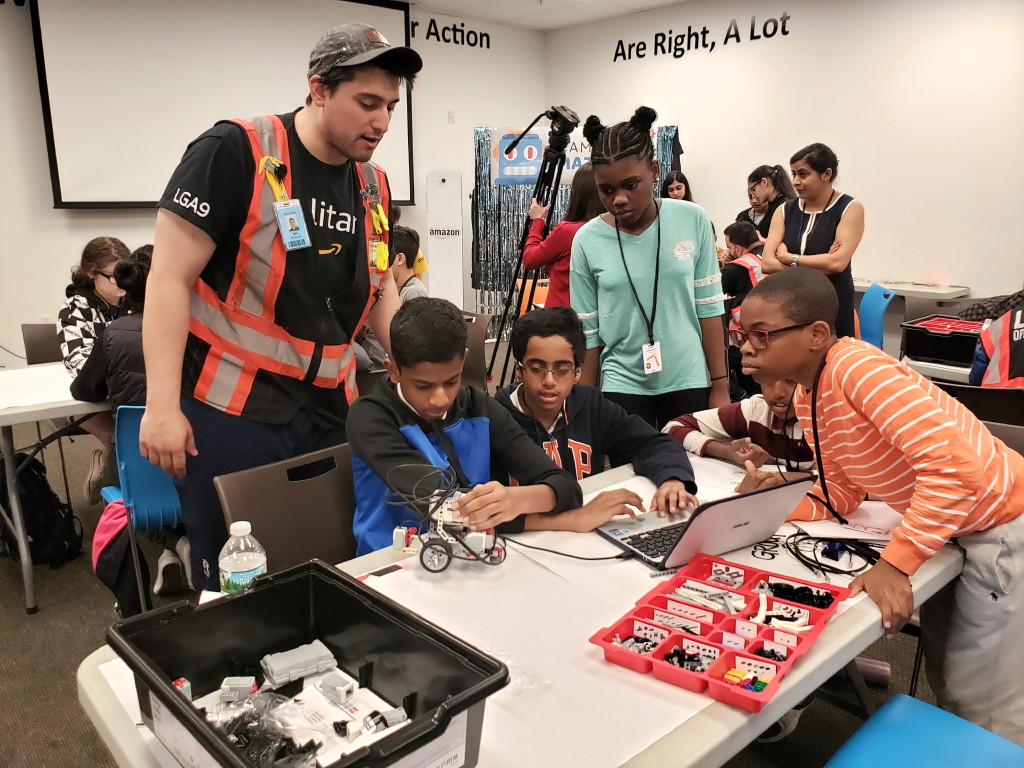 Edison students spend a day at Amazon to celebrate National Robotics Week