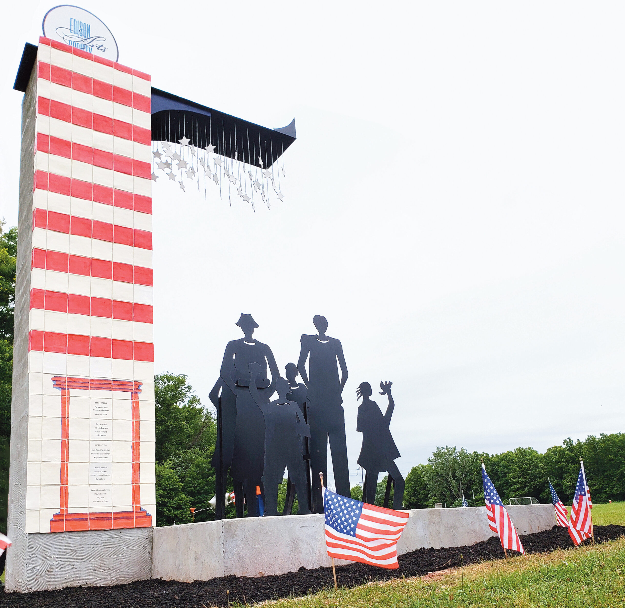 Sculpture at Papaianni Park represents peace, equality, unity