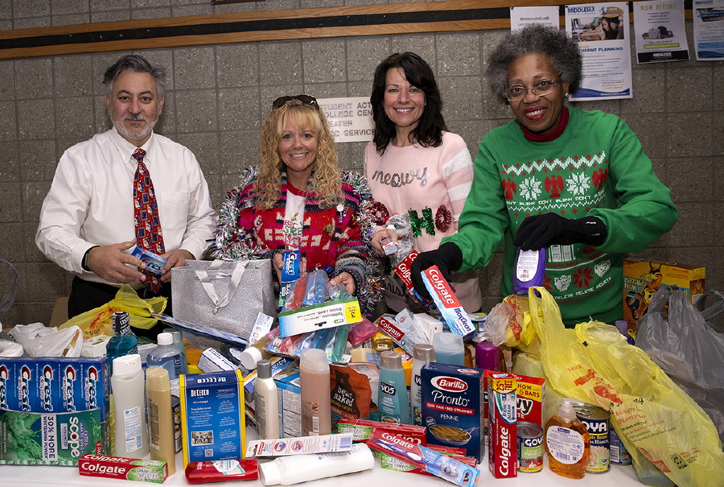 Middlesex County College holiday party includes food drive