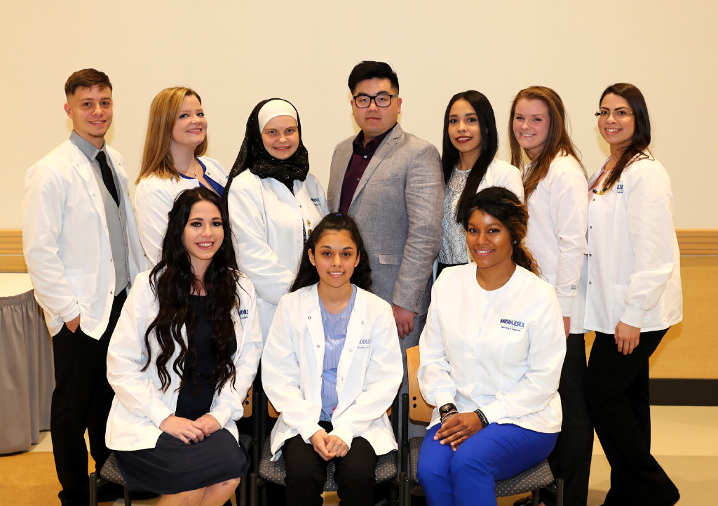 Middlesex County College students inducted into nursing honor society