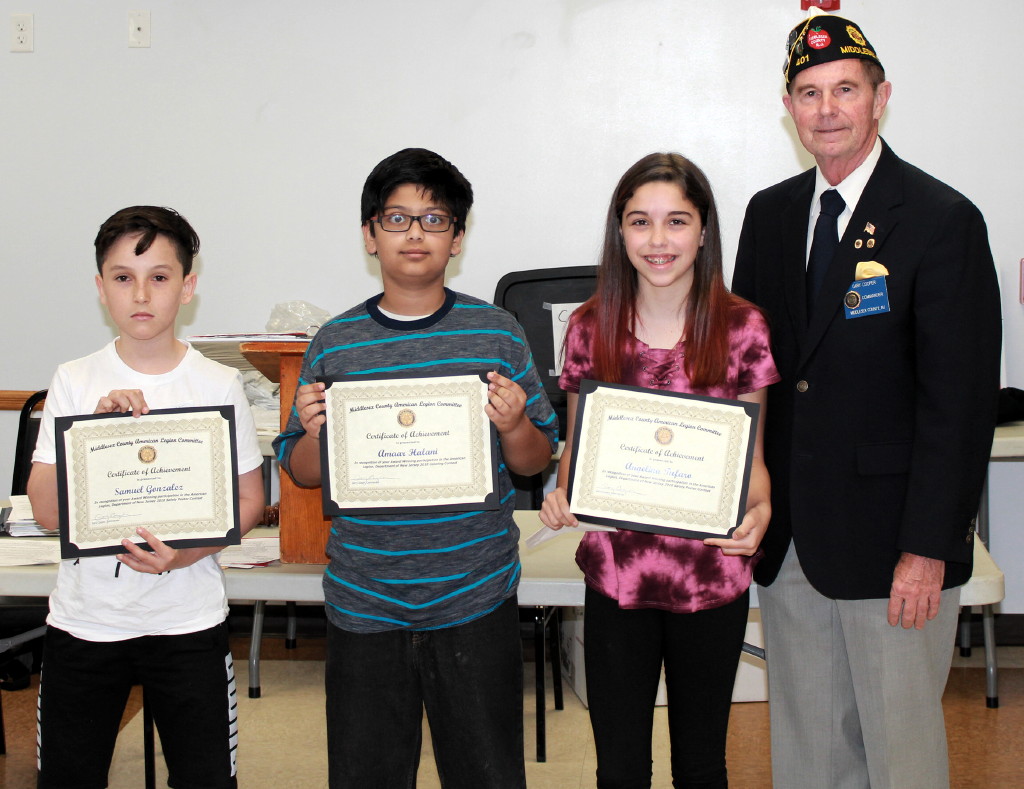 Middlesex County American Legion announces student contest winners