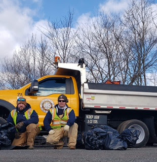 Hillsborough DPW employees volunteer time to clean up Triangle Road