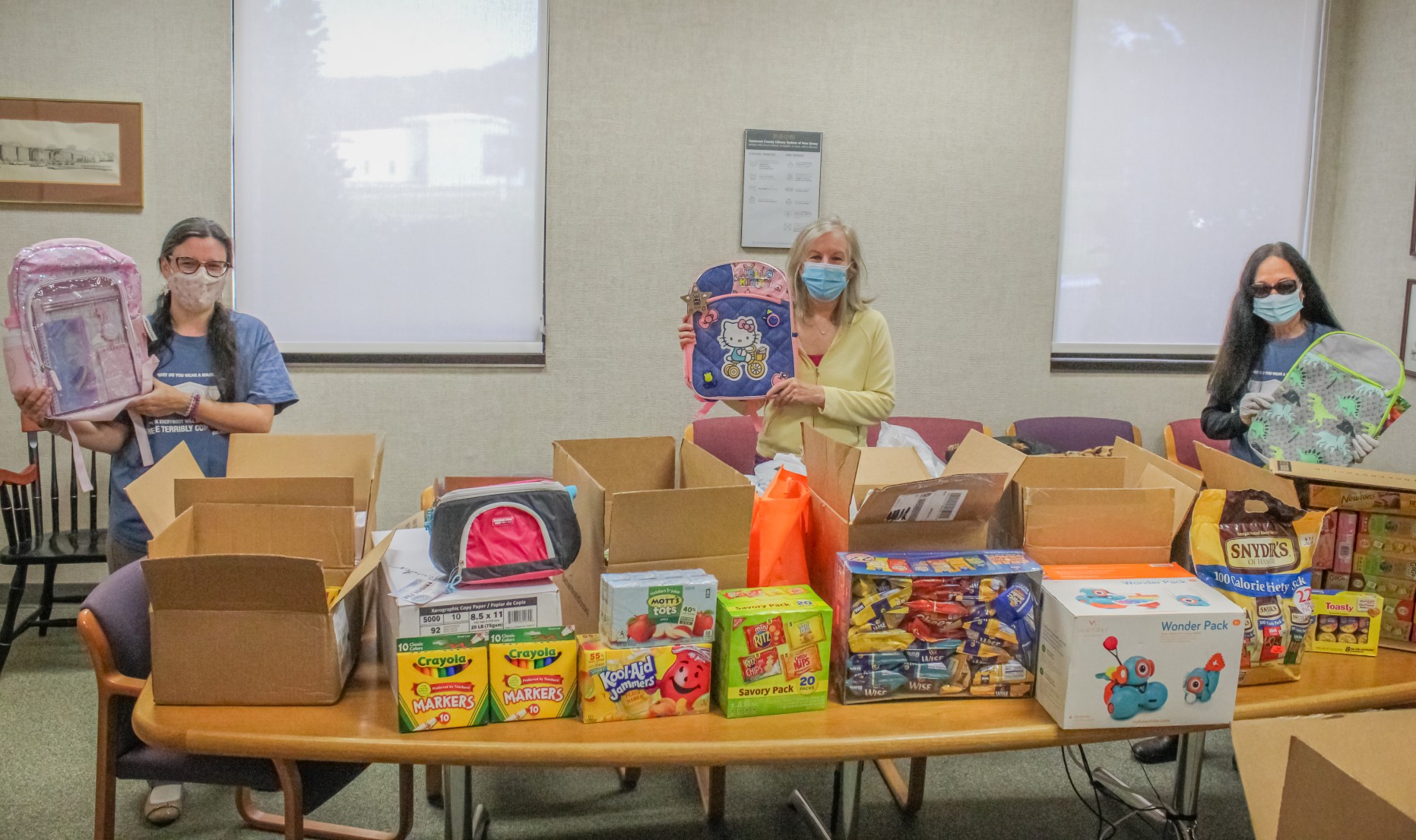 Somerset County library staff donate food, school supplies to Food Bank Network of Somerset County