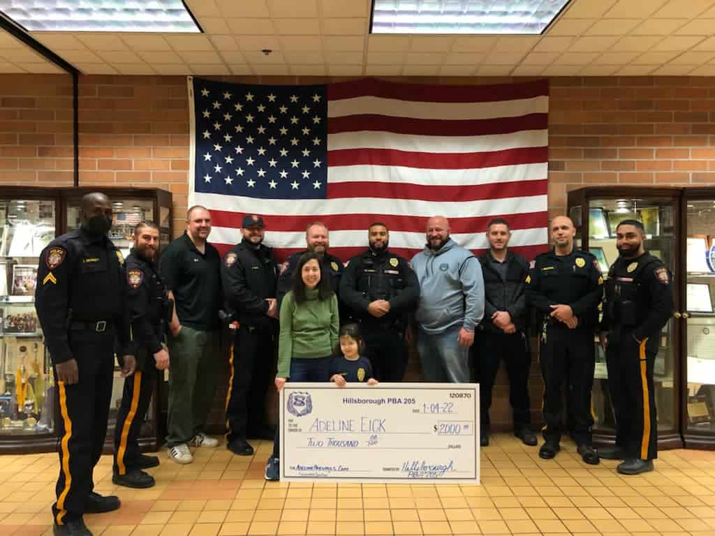 Hillsborough PBA donates to young girl suffering from pediatric cancer