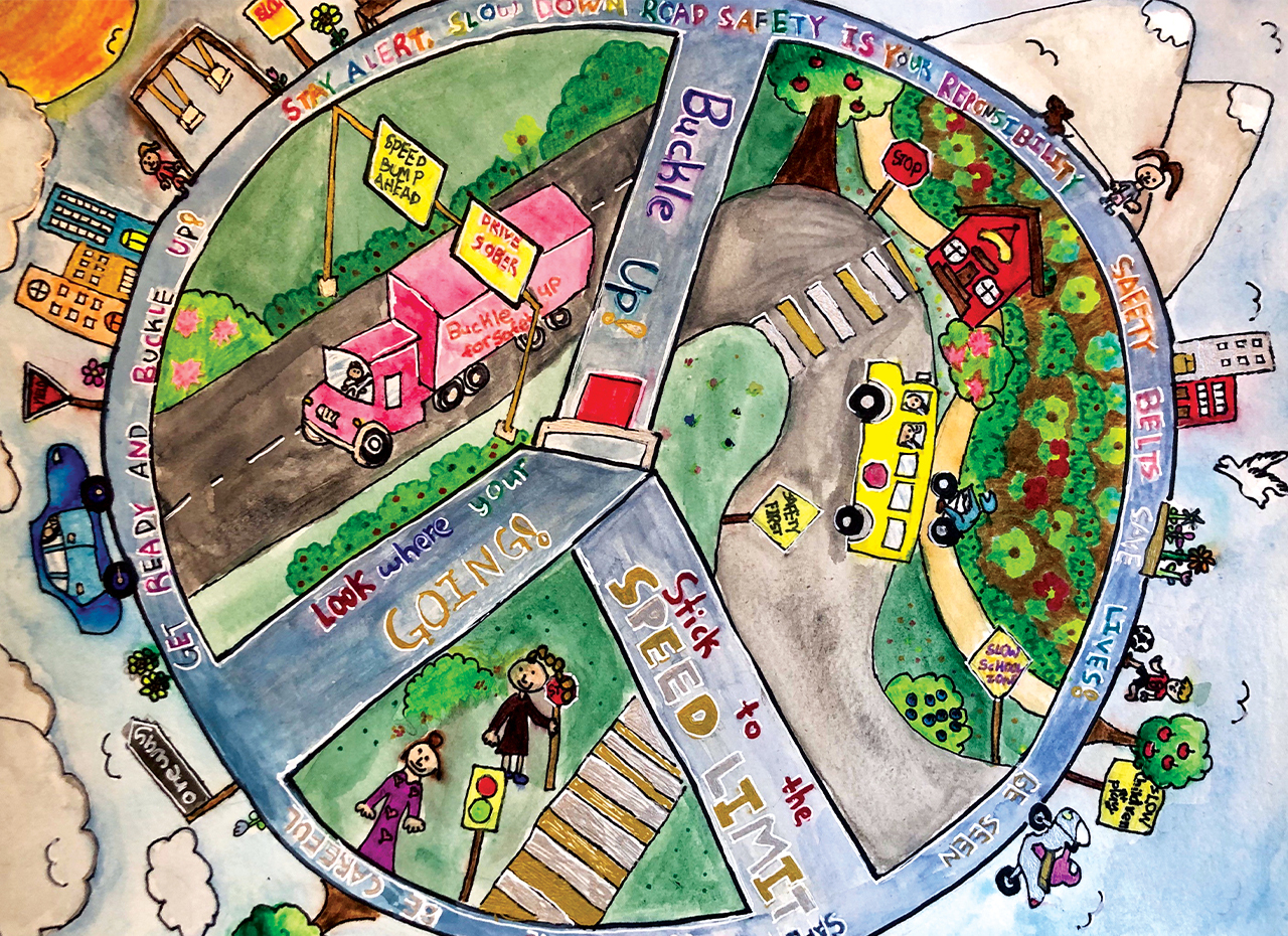 Hillsborough second grader is top winner of national Road Safety Student Art Contest