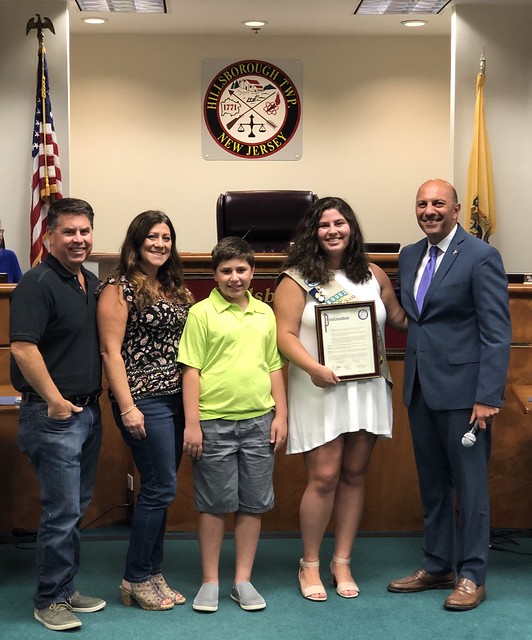 Hillsborough officials recognize two local girl scouts