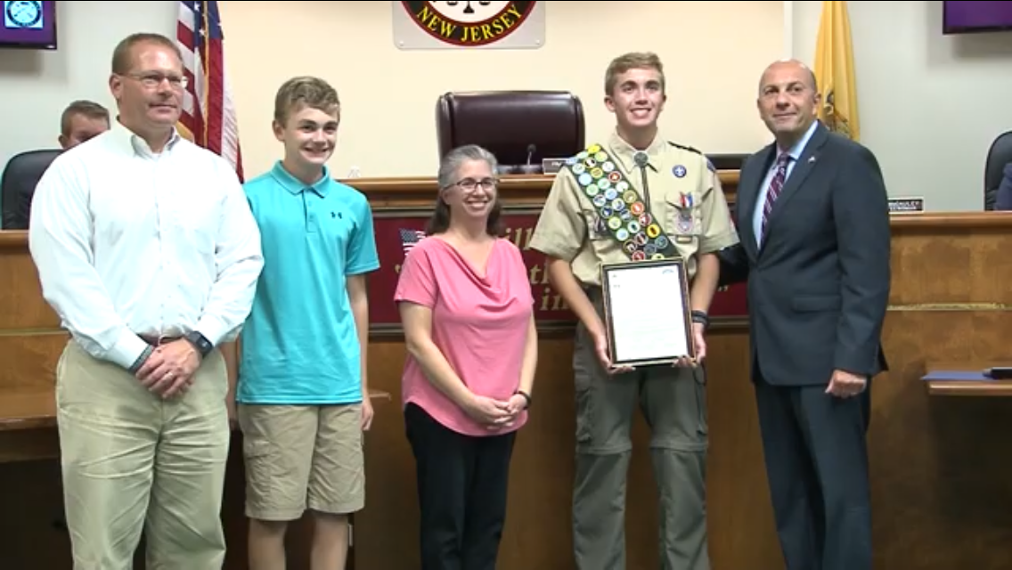 Hillsborough Township Committee recognizes achievements of two local boy scouts