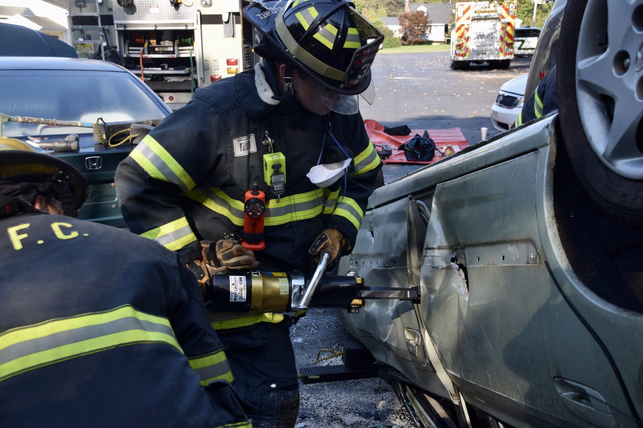 Fire companies train together to hone vehicle extrication skills