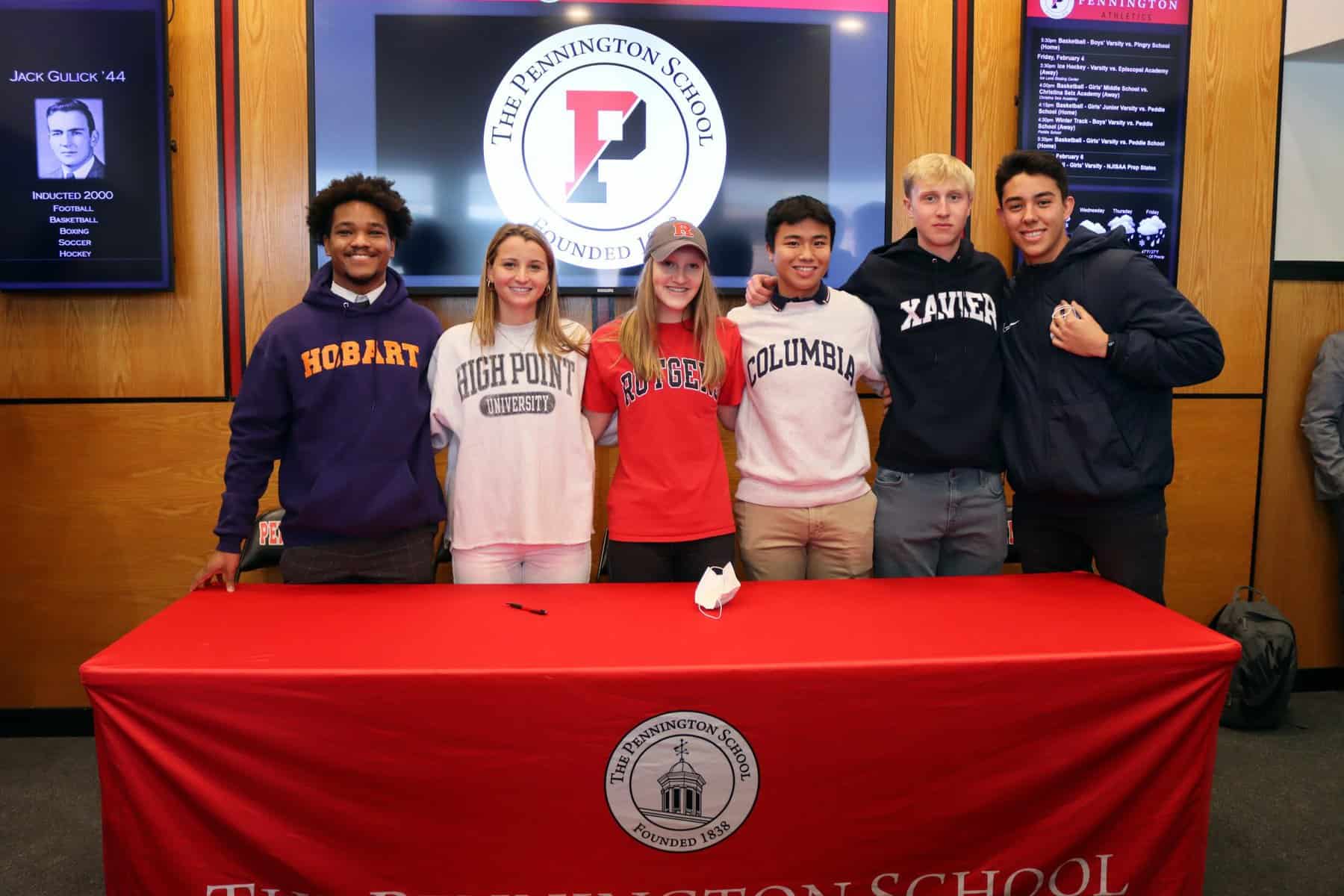 Senior athletes from Pennington School celebrate college signings