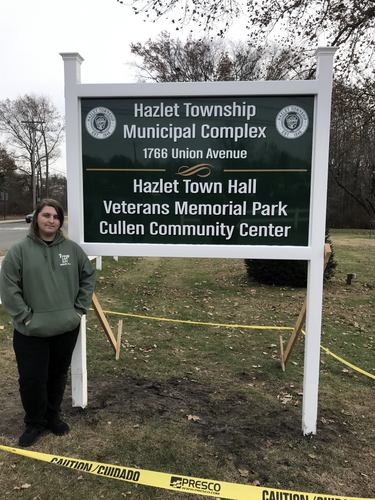 Teen builds new sign at Hazlet municipal complex in pursuit of Eagle Scout rank