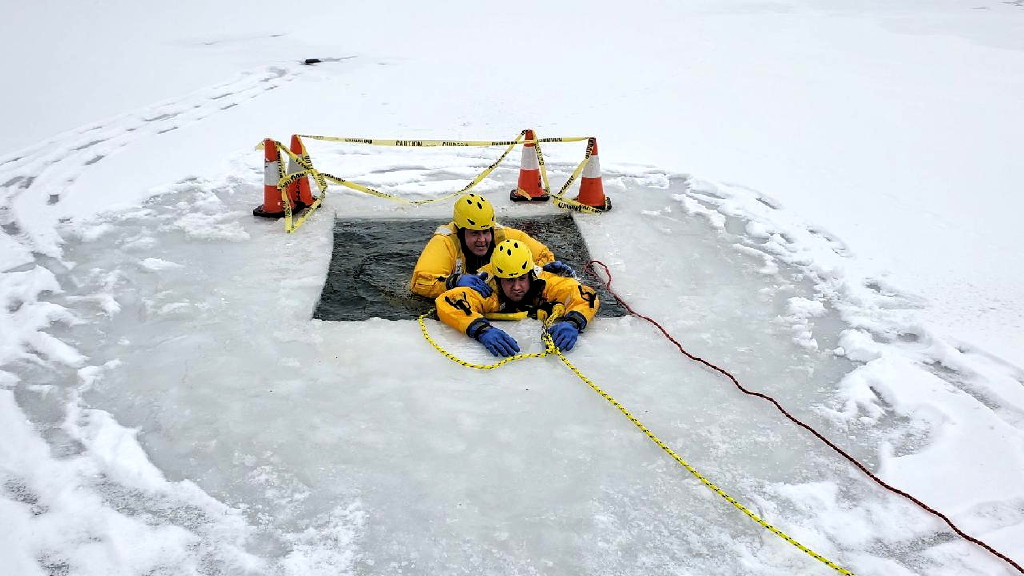 Matawan emergency services personnel participate in ice rescue training