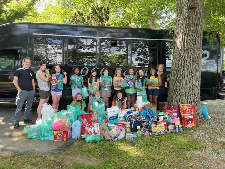 Dogs take ‘Freedom Ride’ from Georgia to Lawrence Township; Hopewell scouts donate toys, supplies for pets