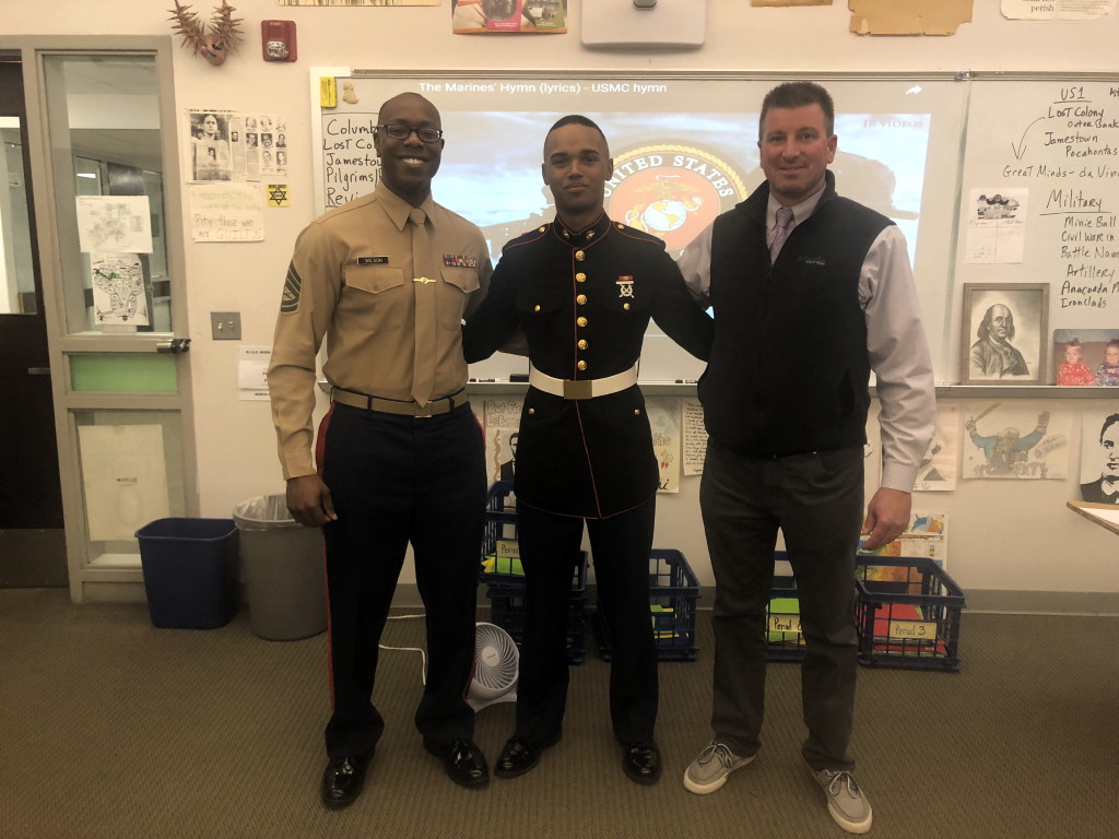 U.S. Marine visits former high school in North Brunswick