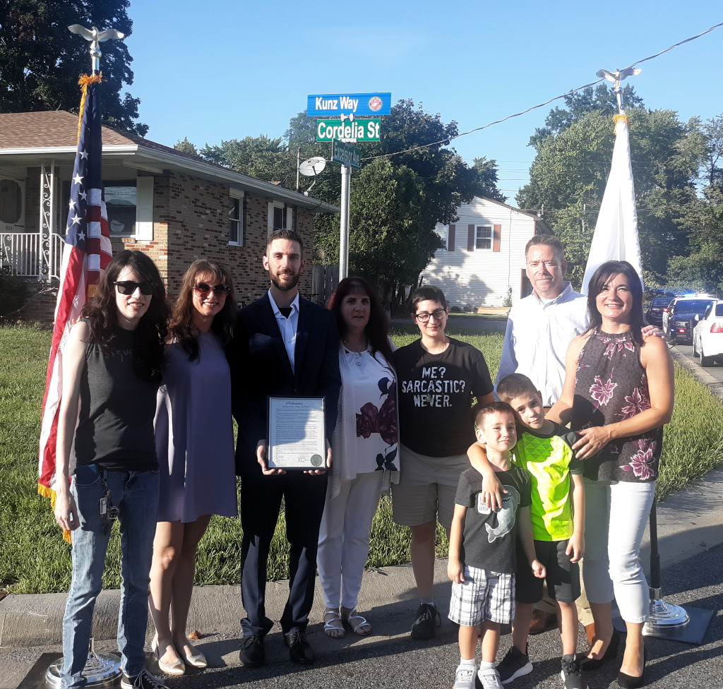 U.S. Marine receives street sign in North Brunswick