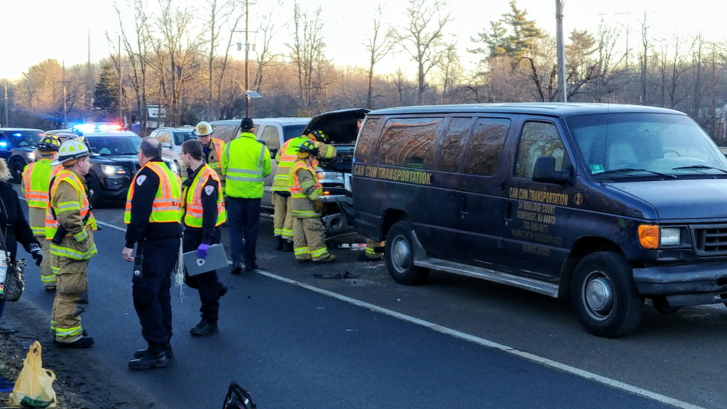 Accident involving commuter van injures eight in South Brunswick