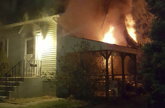 Firefighters battle blaze on Haverford Street