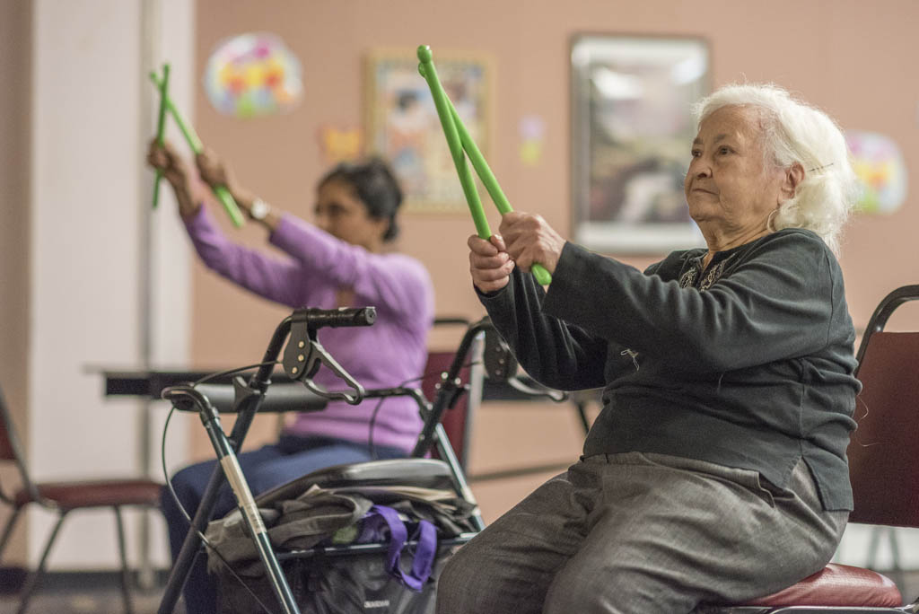 Seniors shed pounds during POUND workout