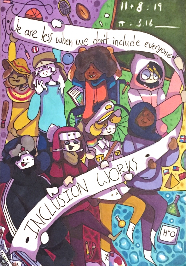 Crossroads South student creates grand prize-winning inclusivity poster