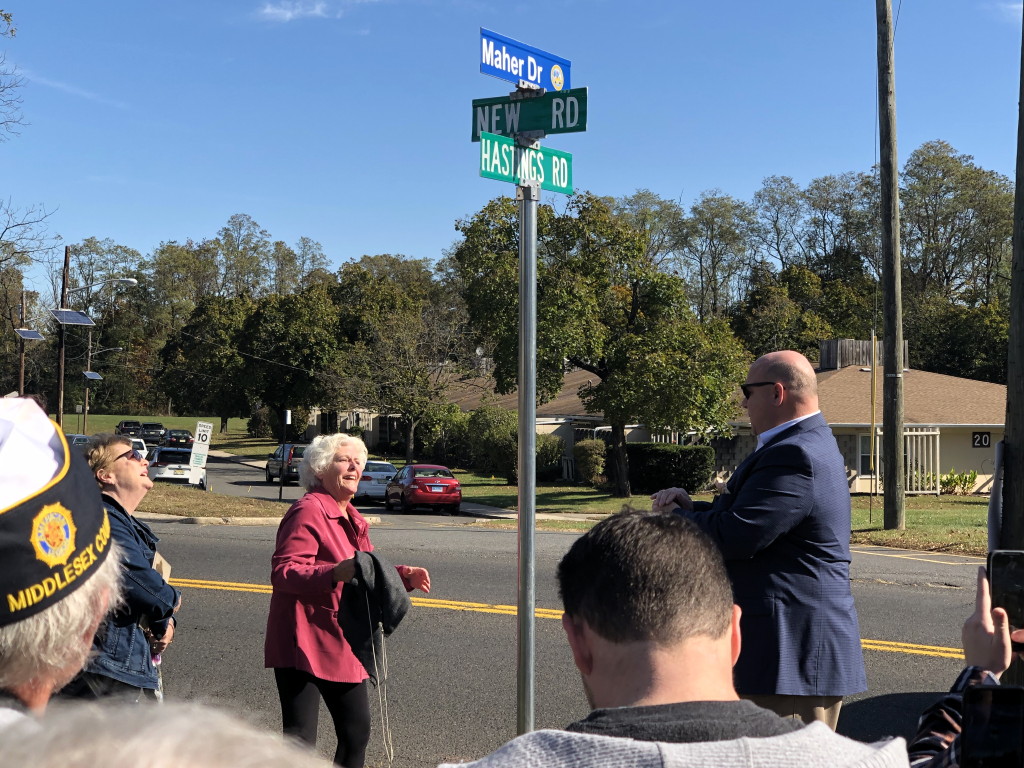 Harry Maher honored with street sign in South Brunswick