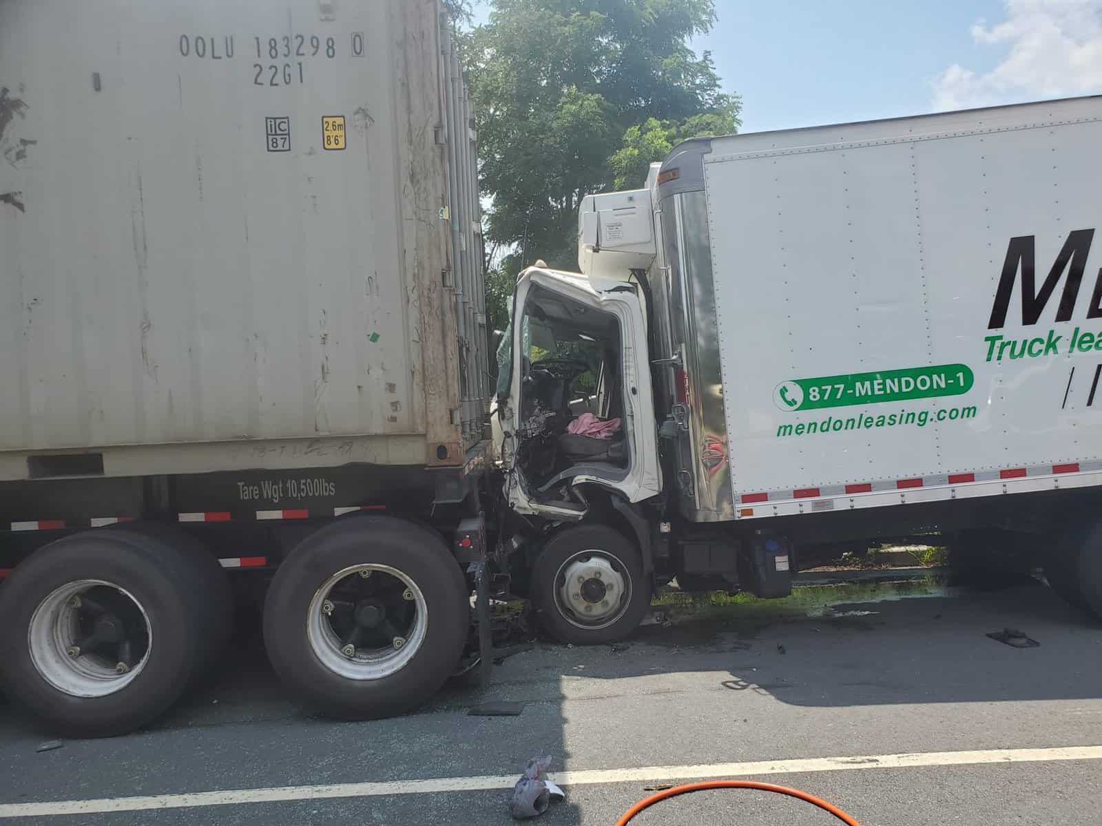 First responders rescue man trapped in truck following crash