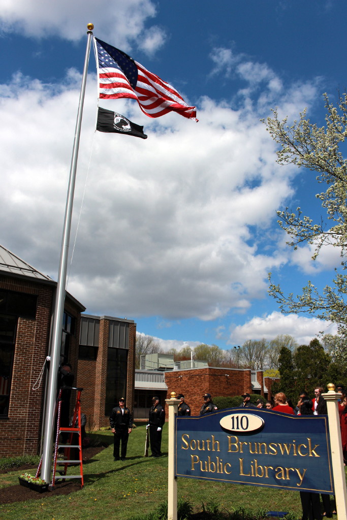 South Brunswick Library celebrates 50th anniversary with flagpole dedication