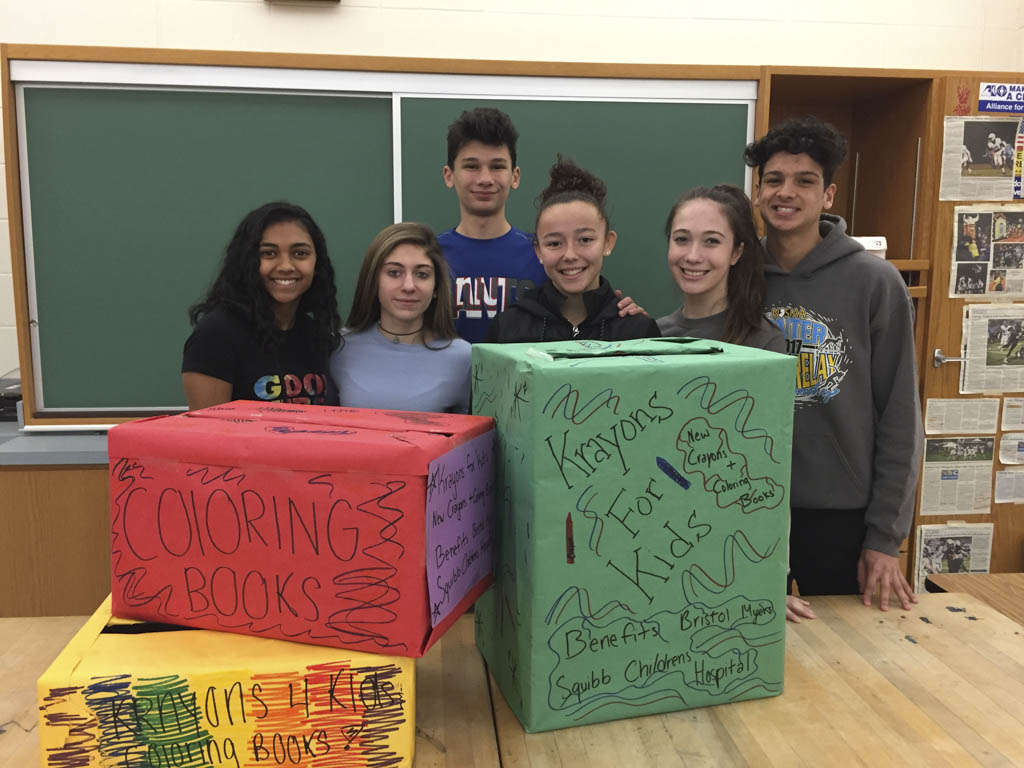 South Brunswick High School collecting crayons, coloring books