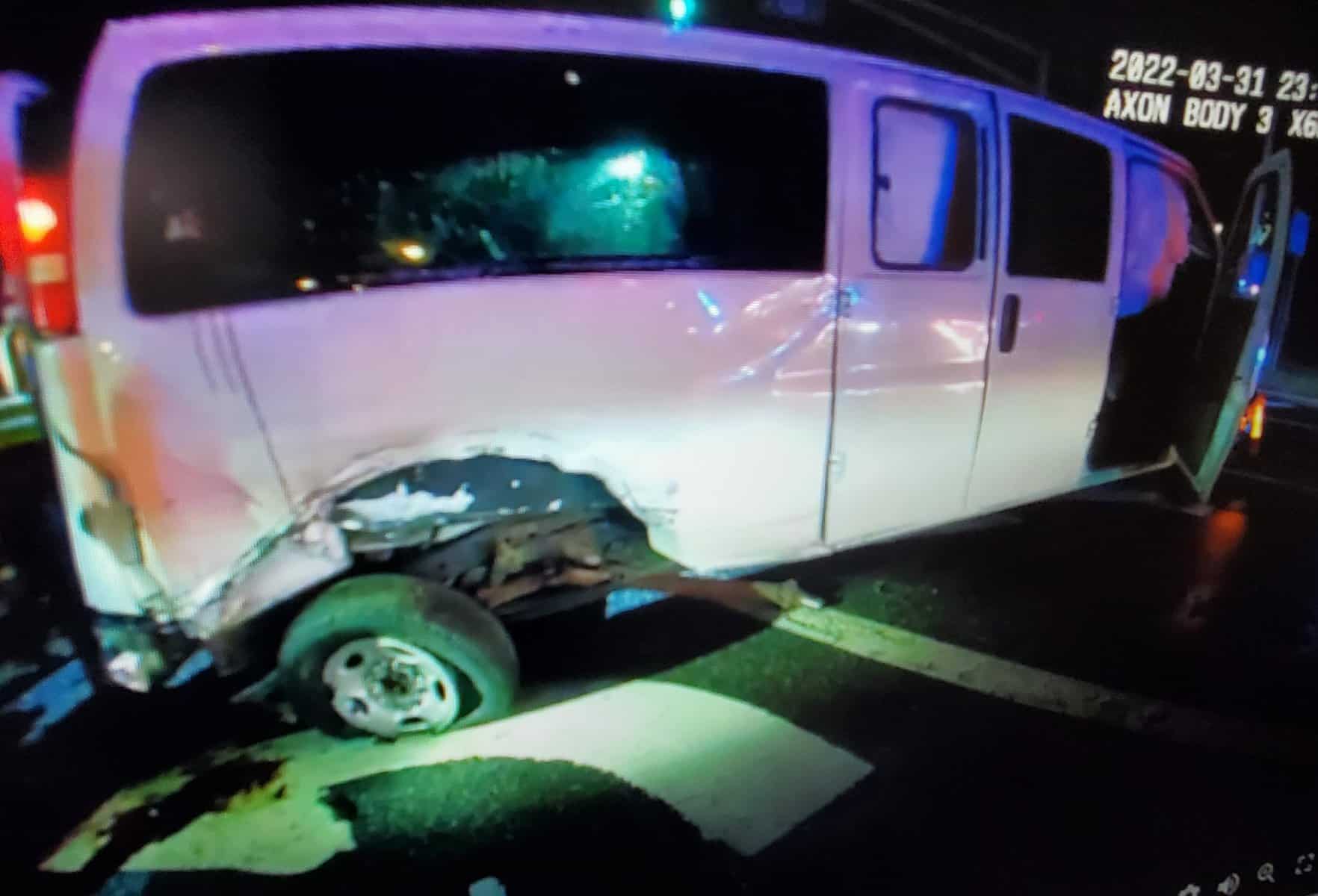 Commuter van and Uber crash on Route 130, causing several injuries 